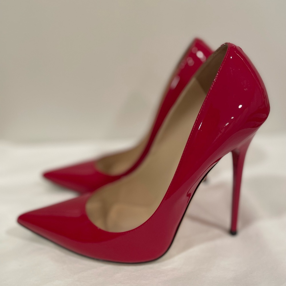 Jimmy Choo Anouk Patent Leather Pumps - Red